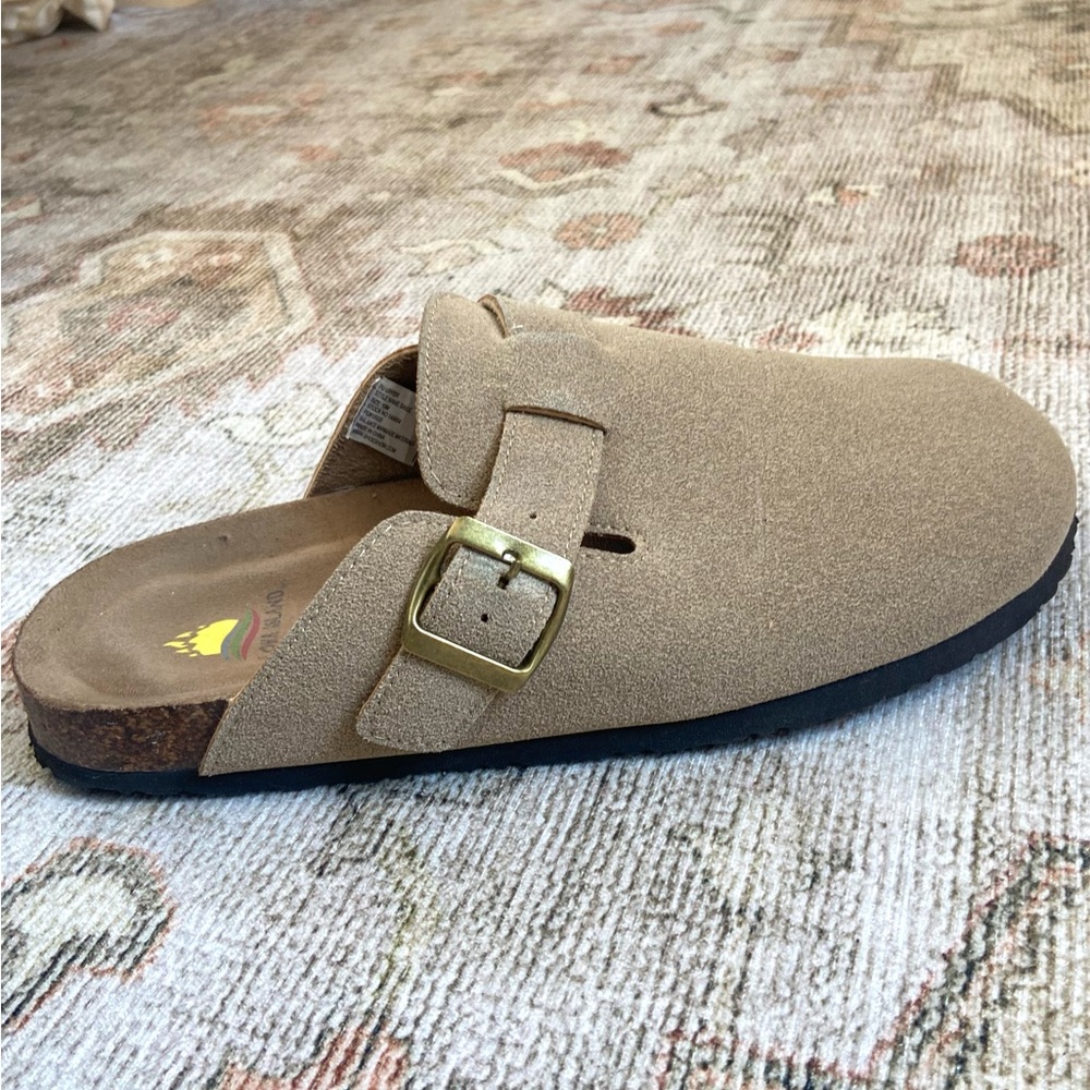 Suede Clog Mule Flats